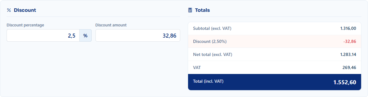 Invoice & correction